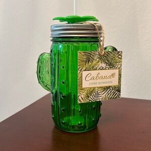 Cabana Living in Paradise Green Cactus Glass